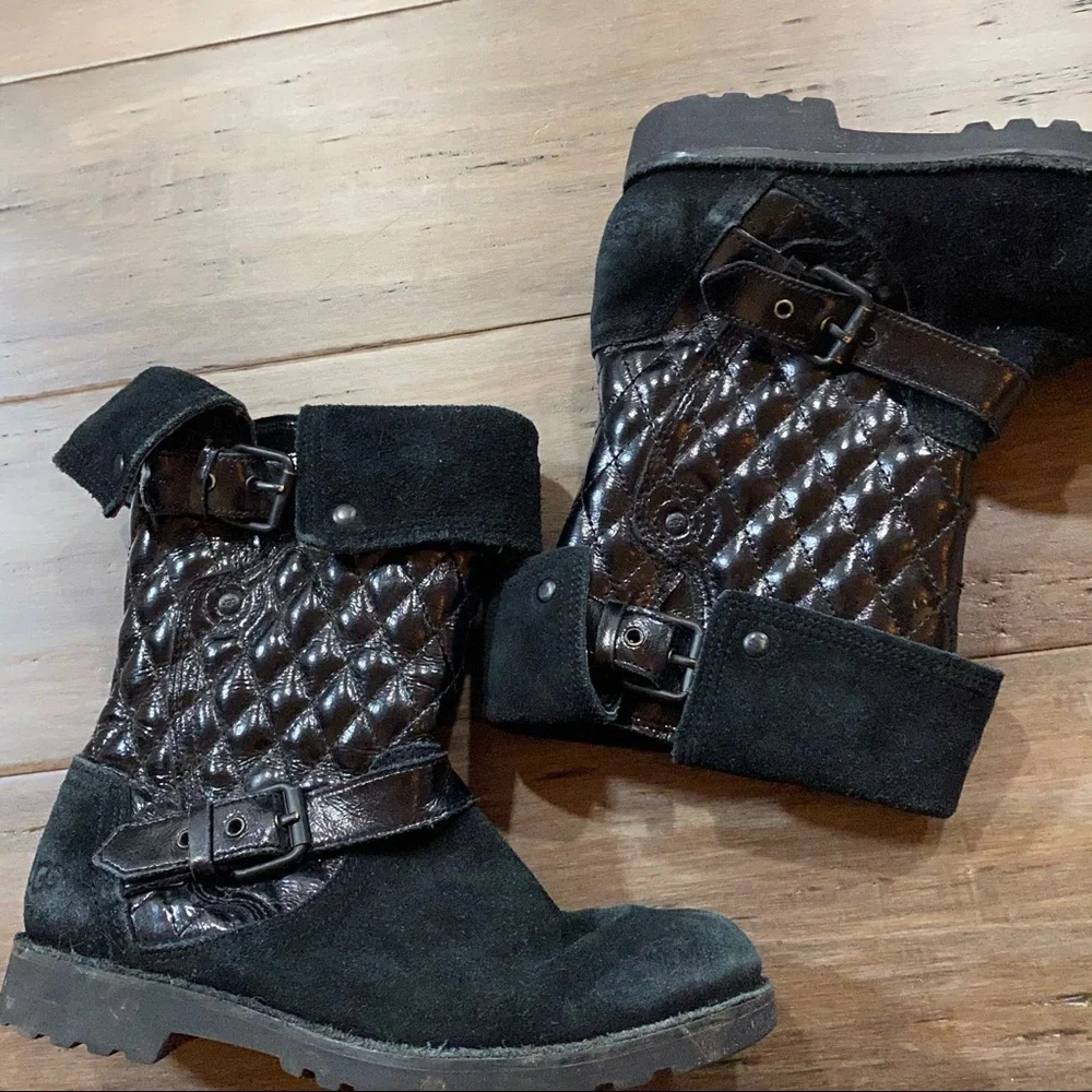 Ugg kids‎ boots black diamond quilted